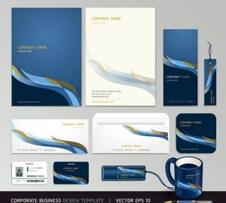 深蓝金色设计VI图片