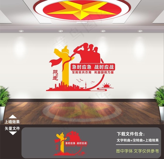 民兵誓词 民兵文化墙 民兵展板图片cdr矢量模版下载