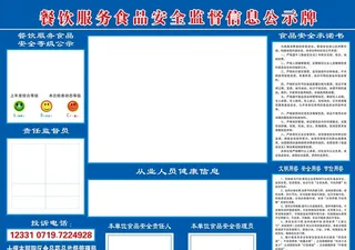 餐饮服务食品安全公示牌图片
