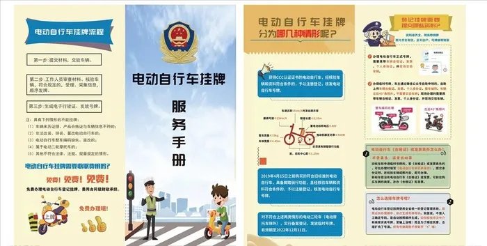 电动自行车挂牌服务手册图片(2315x2551)psd模版下载