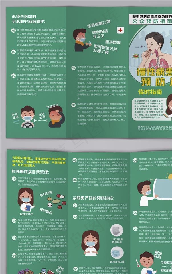 新冠病毒慢性病患者预防三折页图片