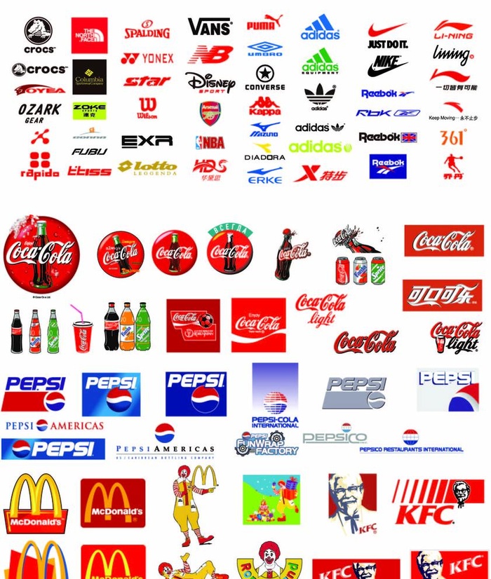 运动品牌和快餐饮料品牌logo图片
