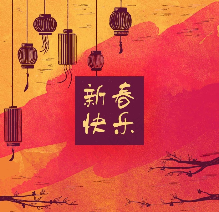春节图片ai矢量模版下载