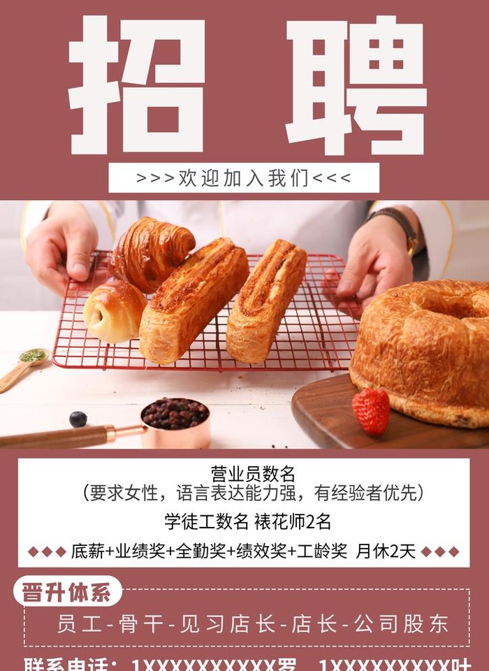 蛋糕店招聘图片