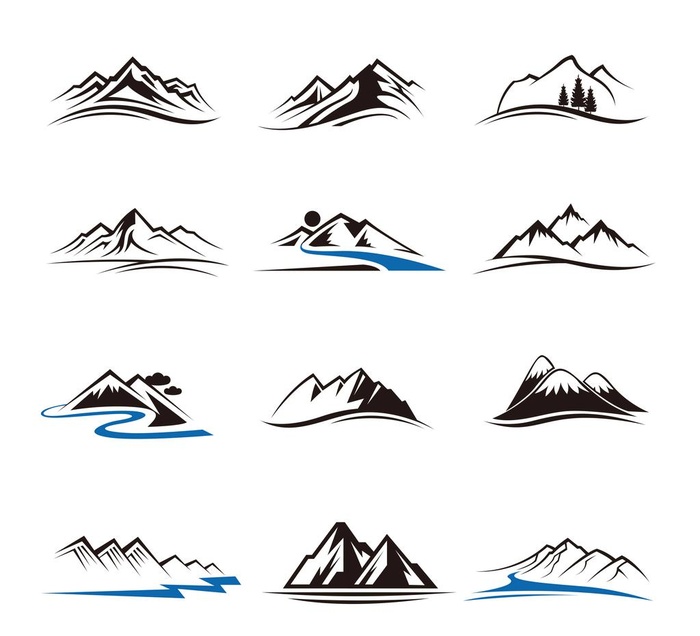 山峰图标图片(2480x2332)psd模版下载