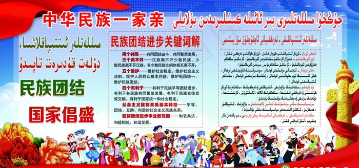中华民族一家亲图片psd模版下载