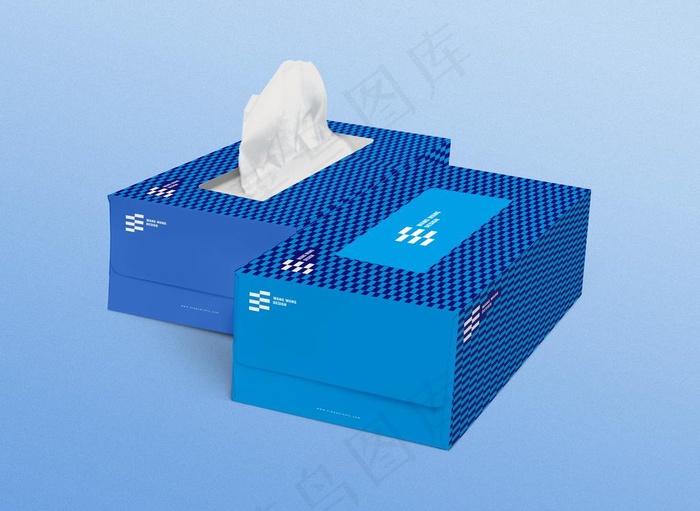 纸巾盒包装样机图片psd模版下载