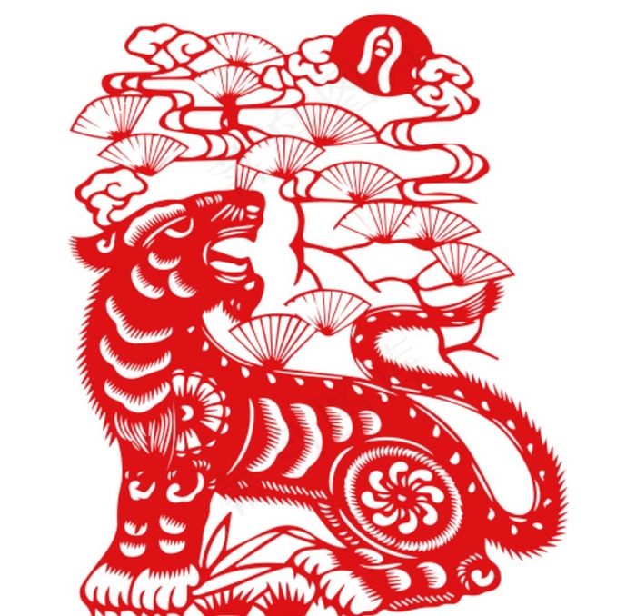 剪纸虎图片