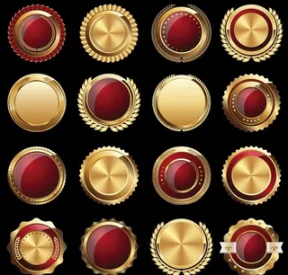 金色徽章,金色,圆形,高品质,矢量图,,