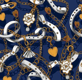 数码印花链条花朵图片