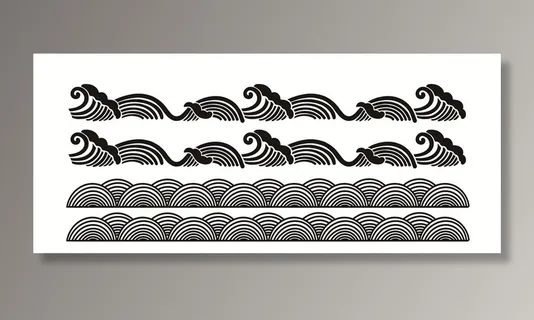 复古底纹波浪图片