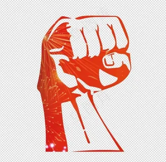 手绘加油鼓劲拳头团结力量装饰图片