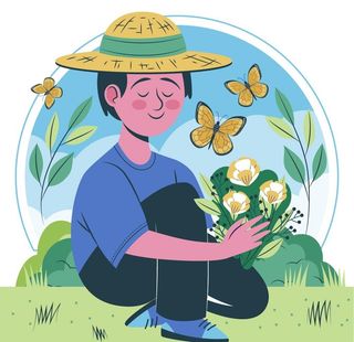 绿色自然植物插画图片