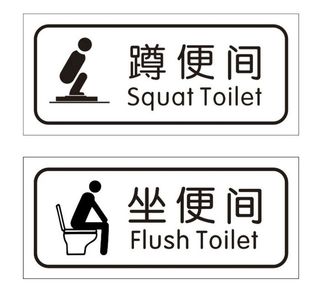 矢量蹲便坐便门牌图片