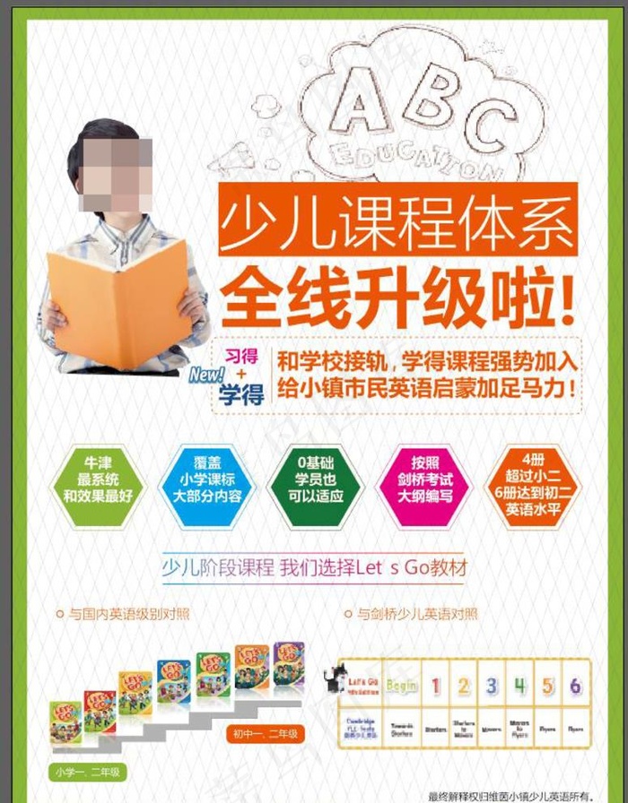 少儿 升级 培训 教育 海报图片ai矢量模版下载