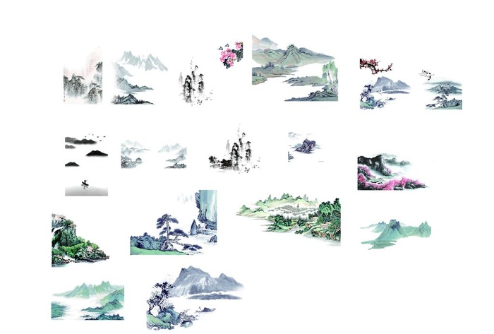 水墨画图片cdr矢量模版下载