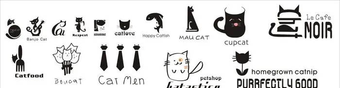 猫元素的LOGO设计图片cdr矢量模版下载
