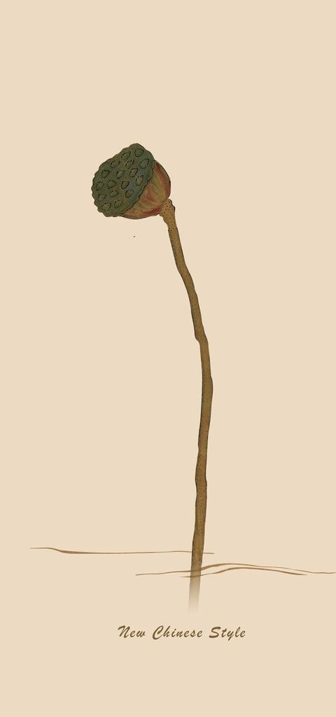 创新中式荷花装饰画手绘无框画图片(2952x5906)psd模版下载