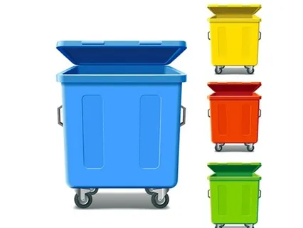 彩色滚轮垃圾桶图片