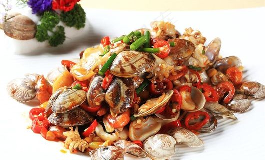 炒花甲炒螺蛳图片