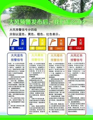 大风预警发布后预防展板图片