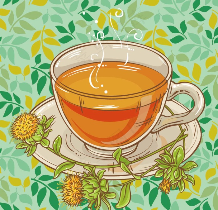 彩绘花草茶图片