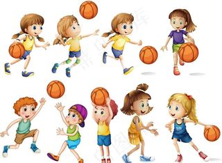 卡通篮球儿童图片