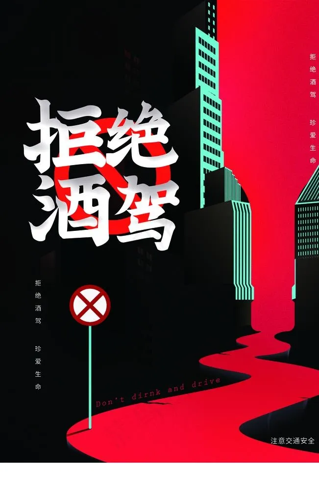 禁止酒驾公益社会宣传海报素材图片psd模版下载