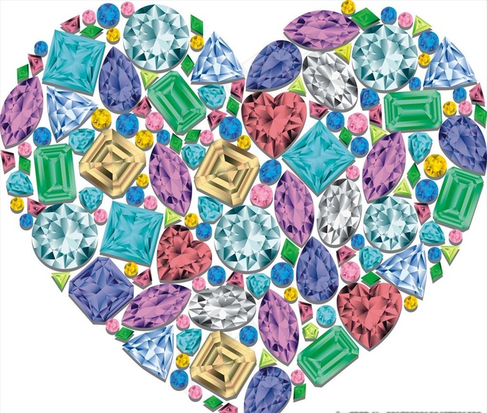 心形宝石矢量图下载图片