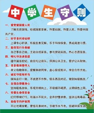 中学生守则图片