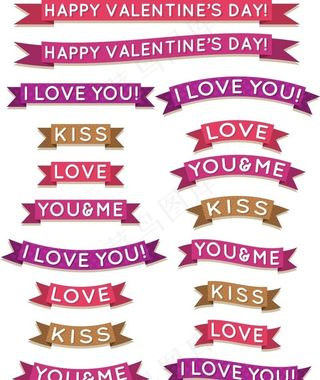 红色飘带标签图片