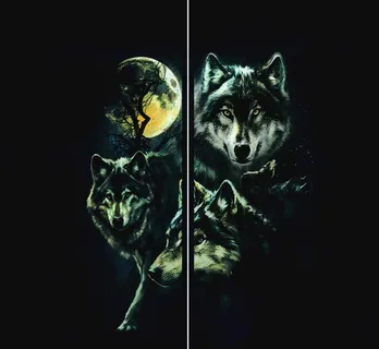 狼头定位花图片