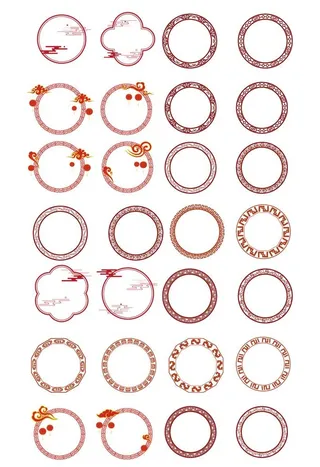 中式圆形边框图片