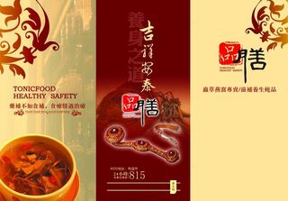 养生药膳馆三折页图片