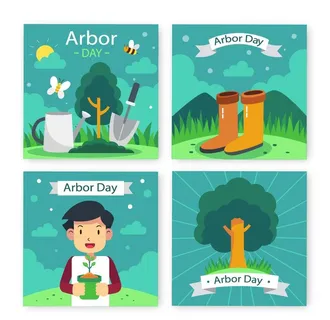 植树节插画图片