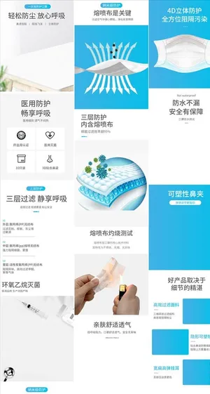 医用口罩一次性口罩详情页描述图片