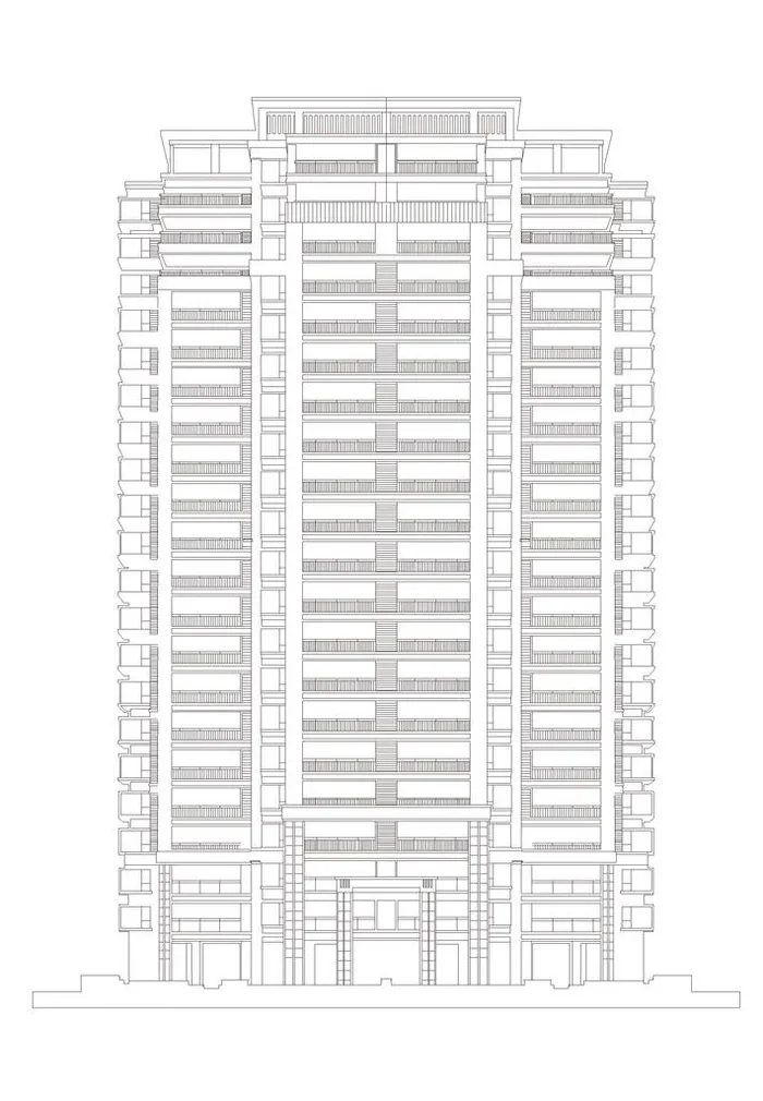 建筑线稿图片ai矢量模版下载