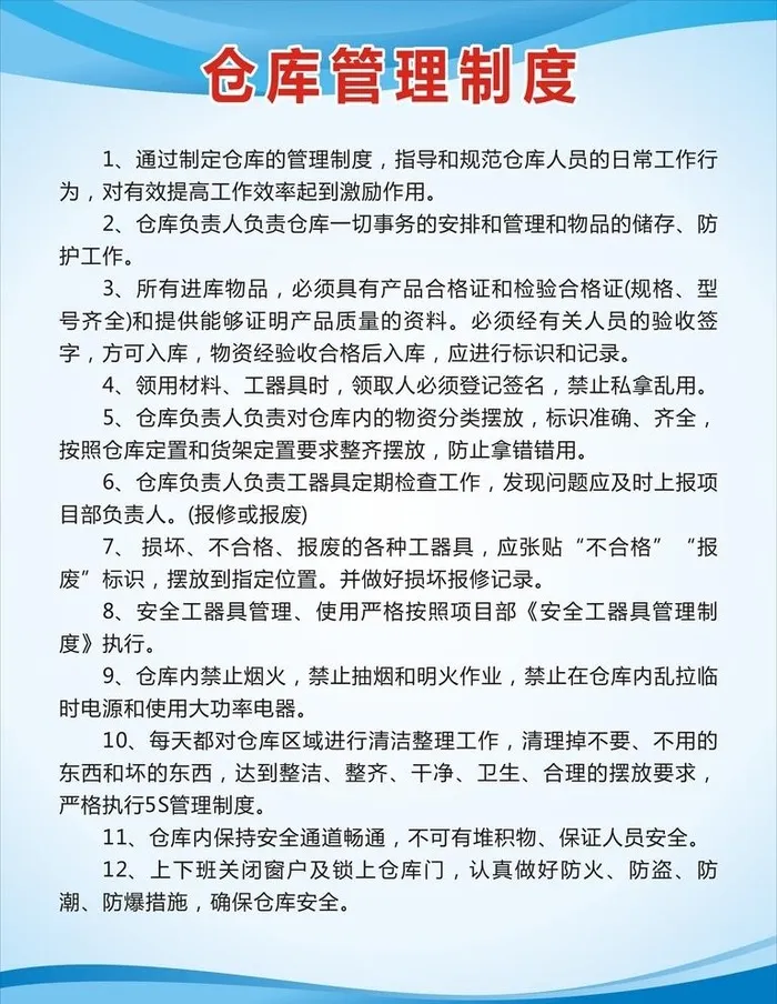 仓库管理制度图片cdr矢量模版下载