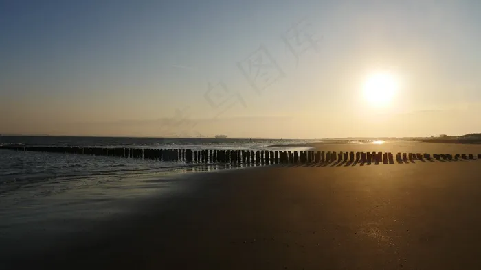 早上好，海滩，大海，太阳，日出