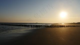 早上好，海滩，大海，太阳，日出