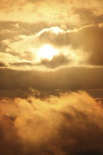 日落，天空，太阳，云