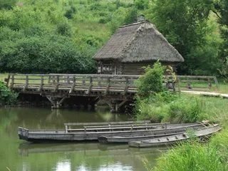 村，露天博物馆，波兰，稻草