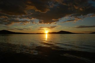 沧海，水，日落，心情，云团，波，性质，蓝色