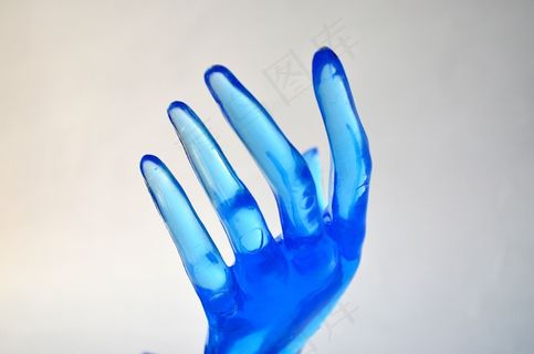 手，拇指，手指，塑料，蓝色，人类，符号