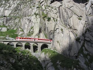 SchöllenenGorge，Gotthard，瑞士，高山，通行证