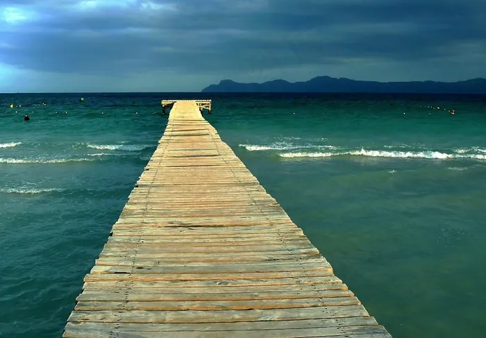 海，海滩，波，云，Abendstimmung，水，湖