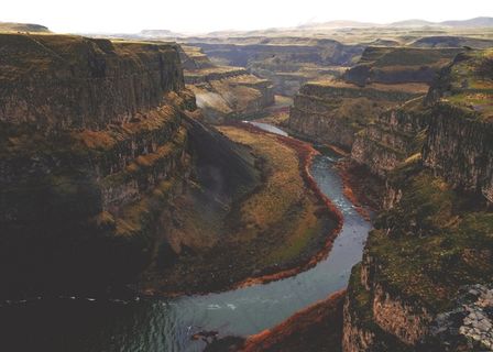 景观，峡谷，江，流，悬崖，自然，丘陵