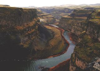 景观，峡谷，江，流，悬崖，自然，丘陵