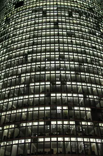 立面，建筑，大城市，照明，灯光，在晚上