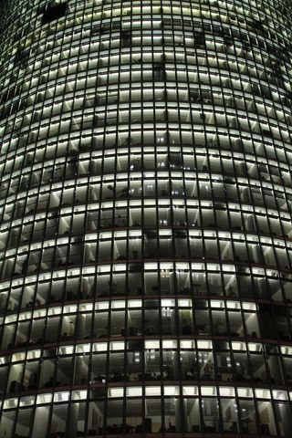 立面，建筑，大城市，照明，灯光，在晚上